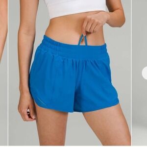 NEW Lululemon Hotty Hot Low-Rise Lined Short Size 4 Poolside Blue W7AVGT